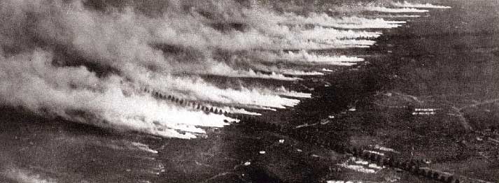 Ataque con gas en la Primera Guerra Mundial Ataque de gas como arma química con cilindros